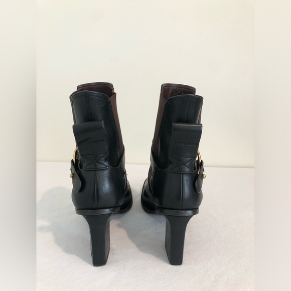 See by Chloe Alexis Bootie Black Leather Ankle Boots Square Toe 38 - Picture 3 of 8